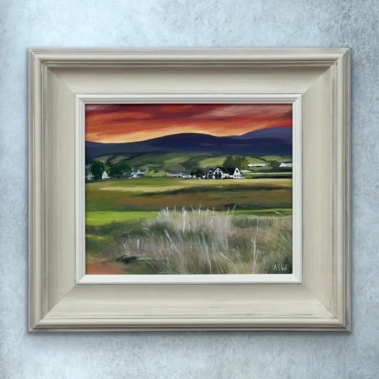 Sunset at Brora Golf Course in the Scottish Highlands by Contemporary Artist, 2024, Framed - 5