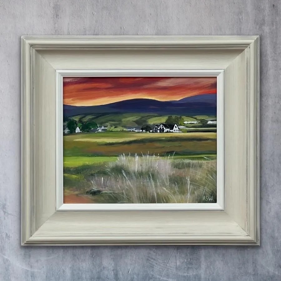 Sunset at Brora Golf Course in the Scottish Highlands by Contemporary Artist, 2024, Framed - 6