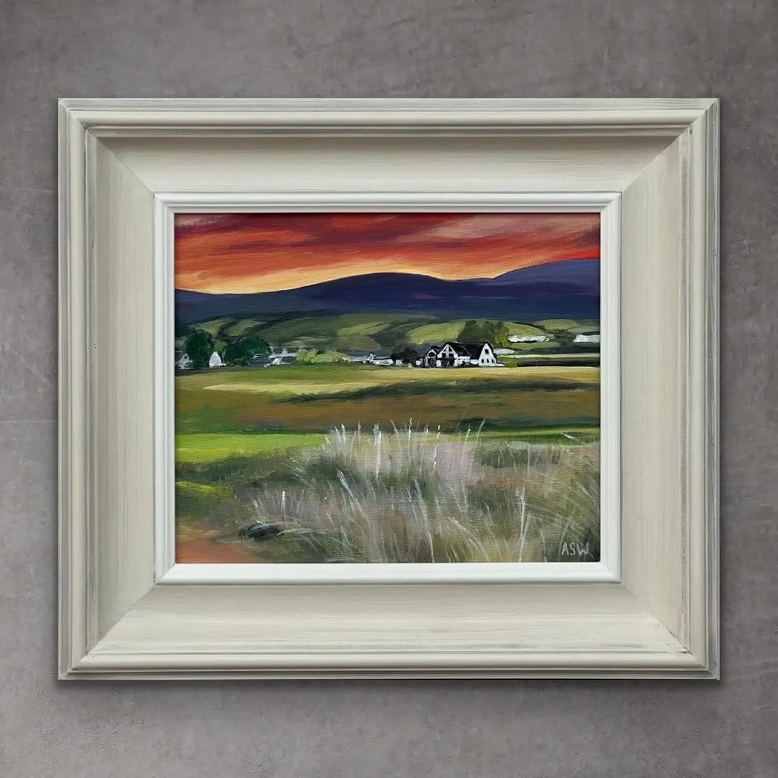 Sunset at Brora Golf Course in the Scottish Highlands by Contemporary Artist, 2024, Framed - 7