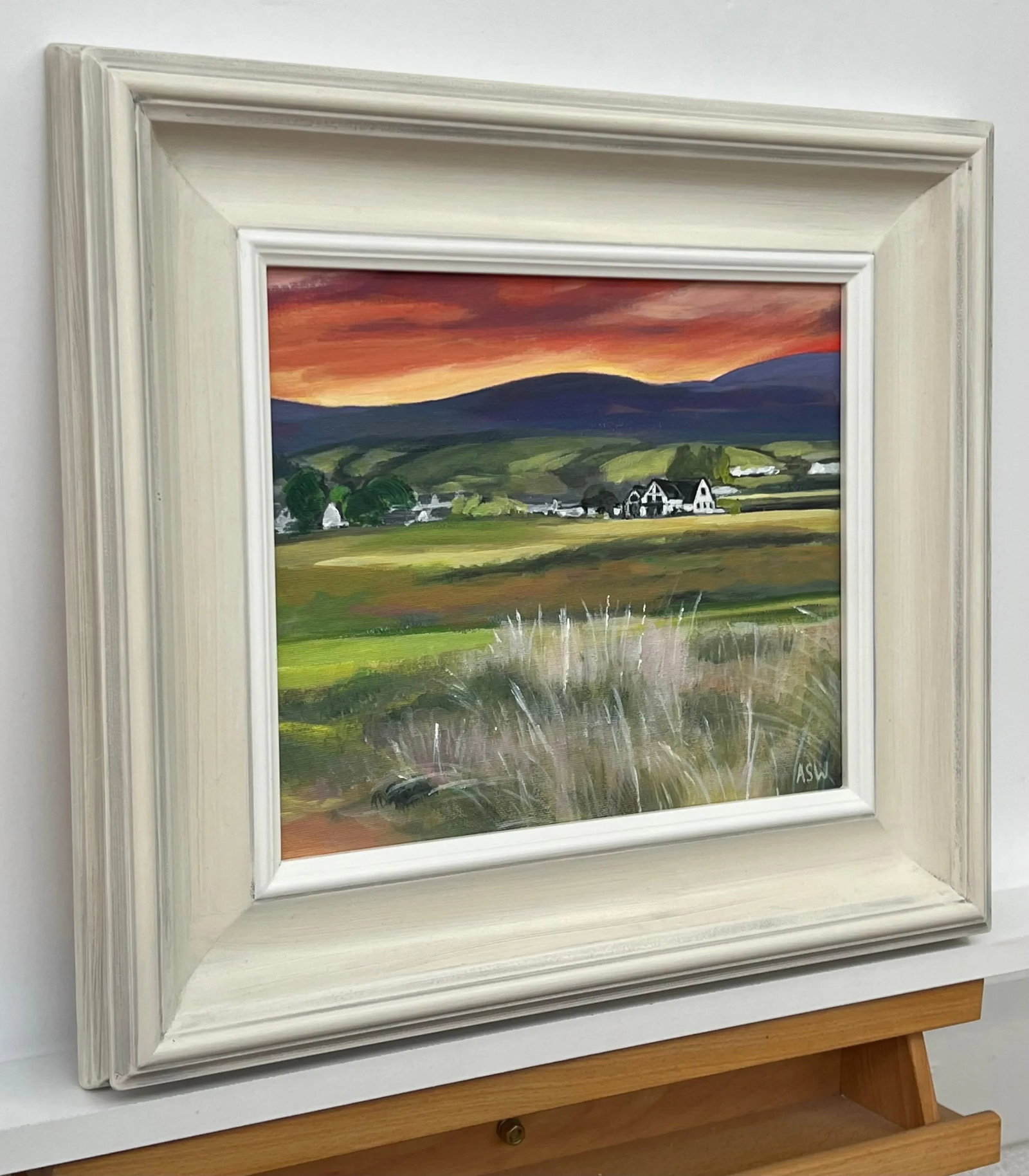 Sunset at Brora Golf Course in the Scottish Highlands by Contemporary Artist, 2024, Framed - 8
