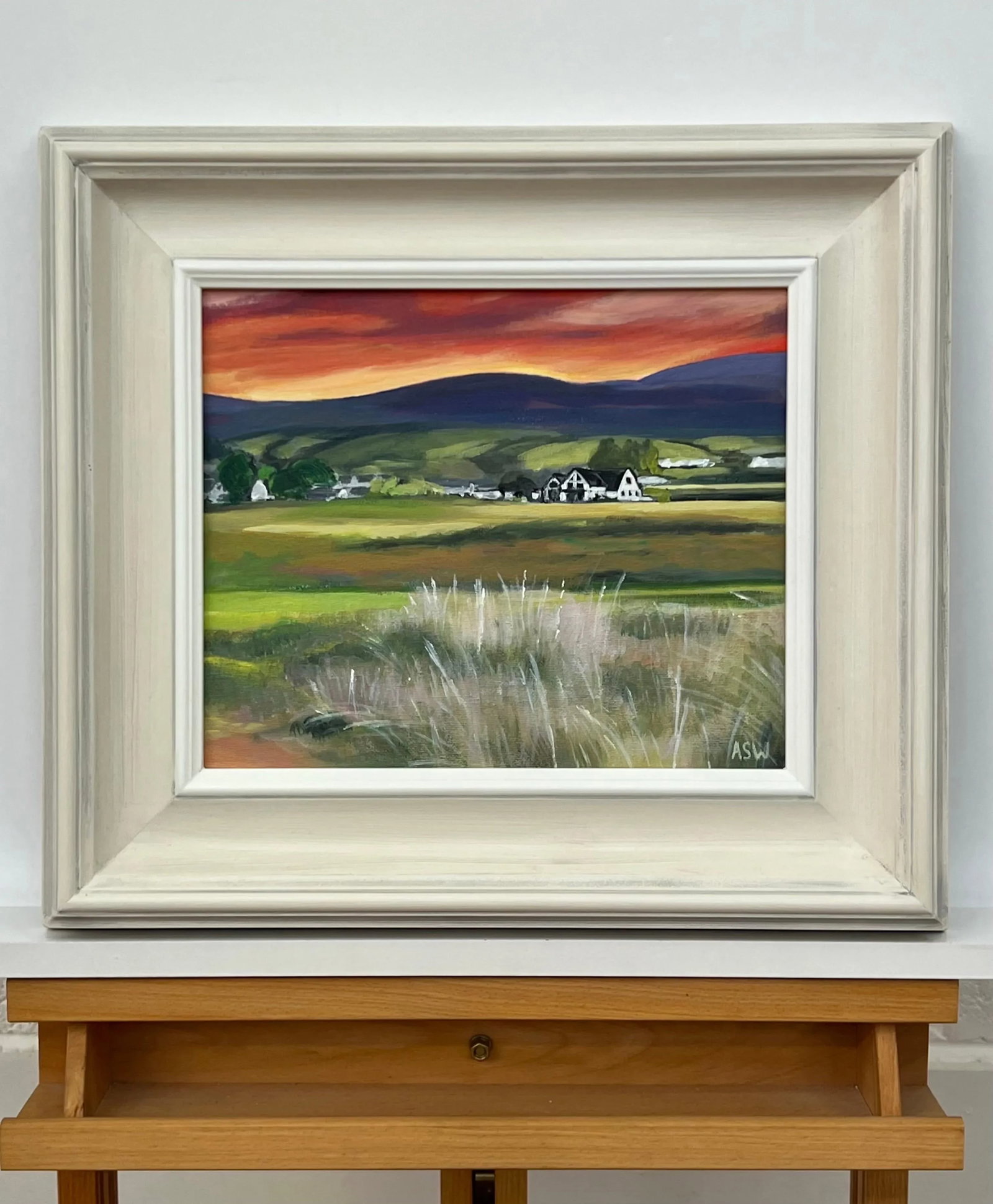 Sunset at Brora Golf Course in the Scottish Highlands by Contemporary Artist, 2024, Framed - 9