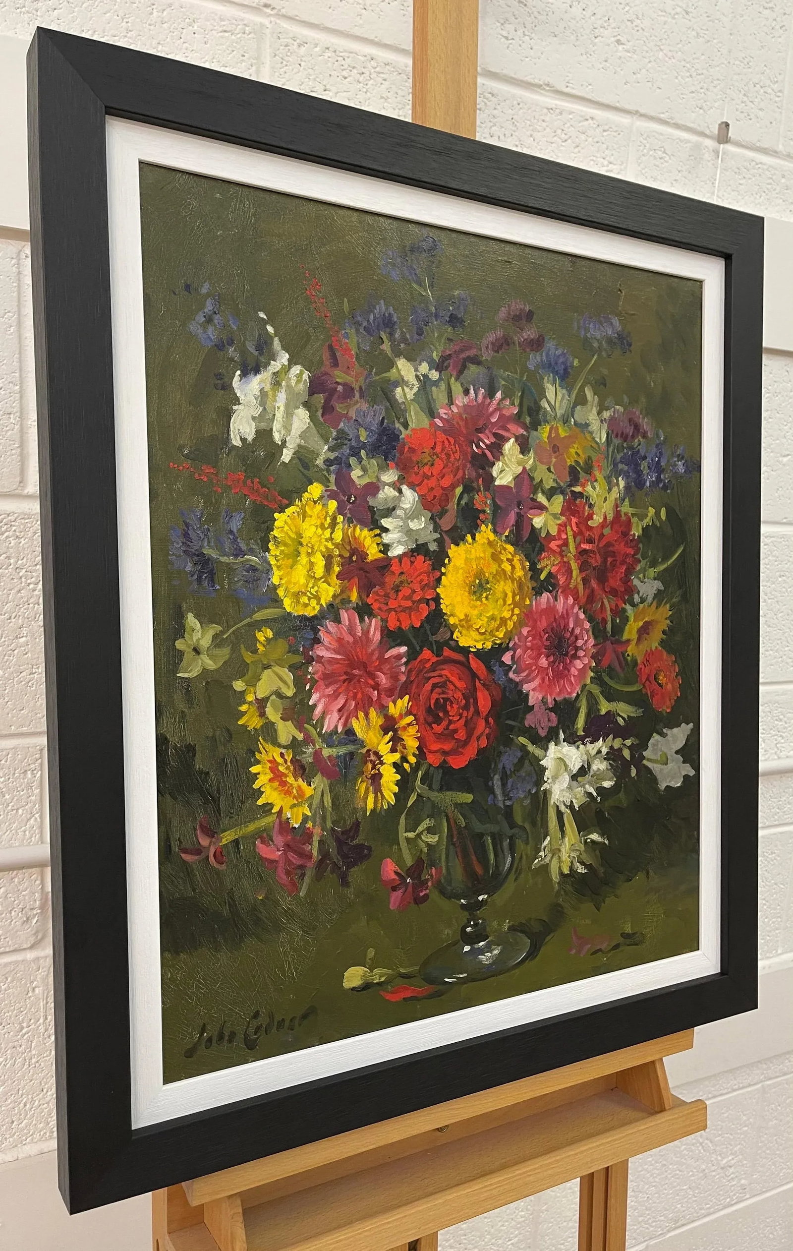 John Whitlock Codner RWA, Still Life Oil Painting of Flowers in Glass Vase by 20th Century British A - 2