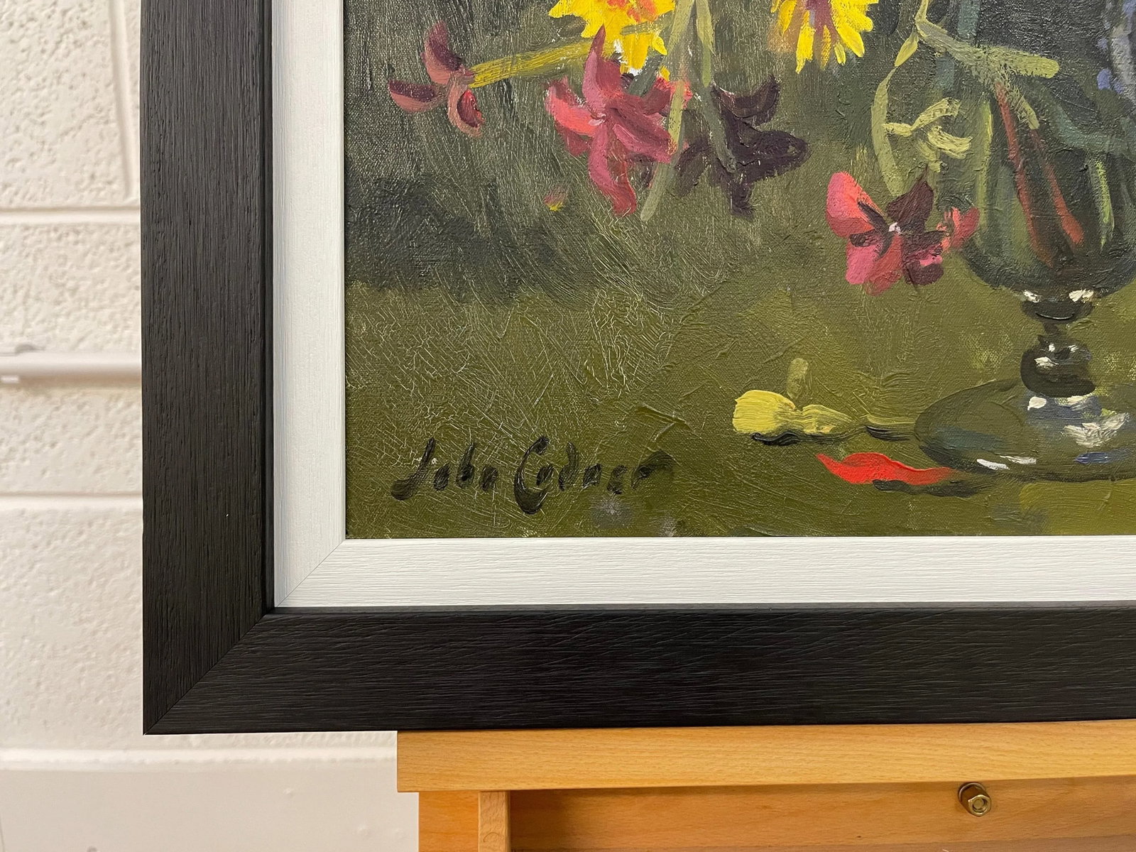 John Whitlock Codner RWA, Still Life Oil Painting of Flowers in Glass Vase by 20th Century British A - 3