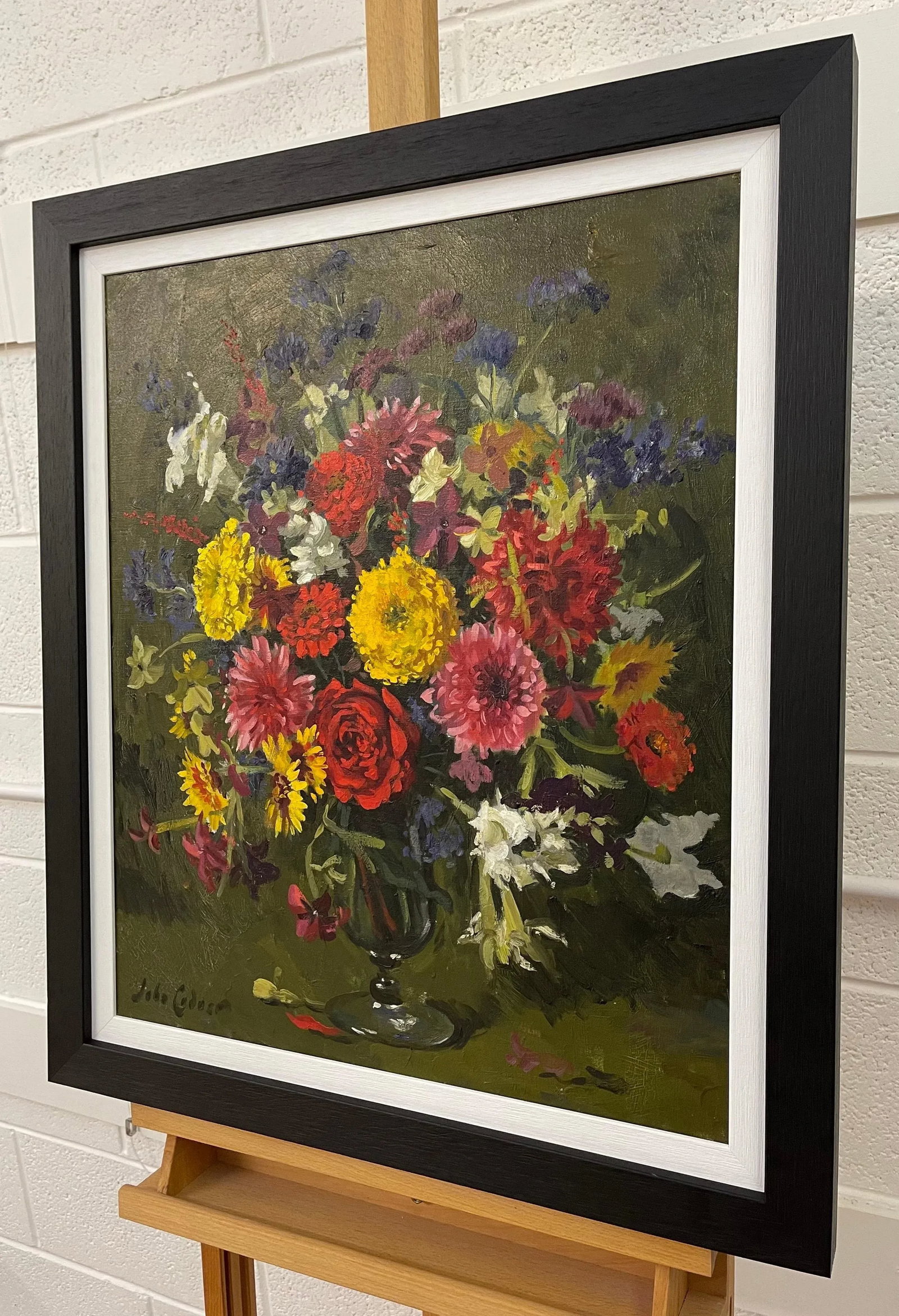 John Whitlock Codner RWA, Still Life Oil Painting of Flowers in Glass Vase by 20th Century British A - 7