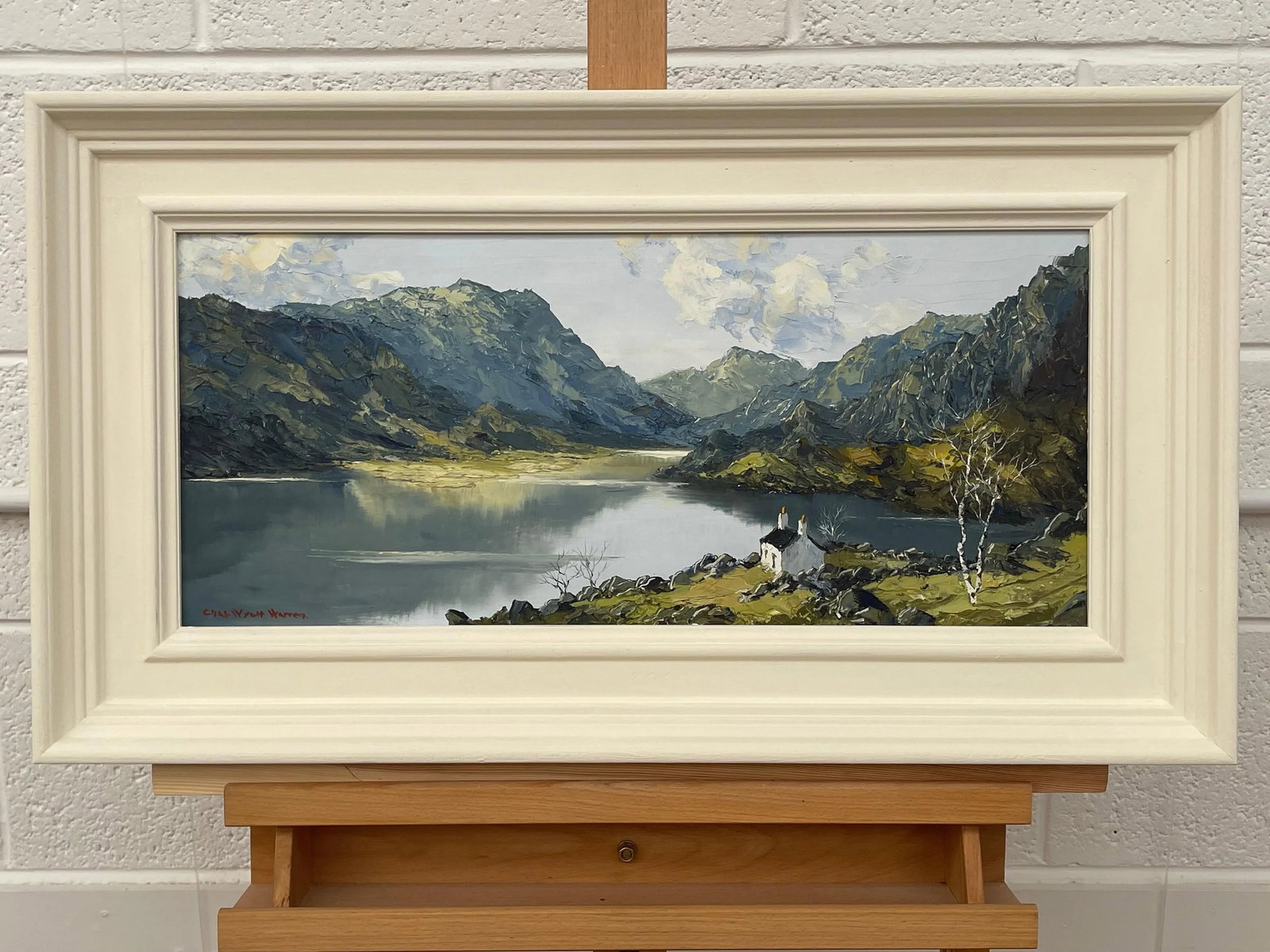 Impasto Oil Painting of River Mountain Scene in Wales by British Artist, Mid-20th Century, Framed in - 11