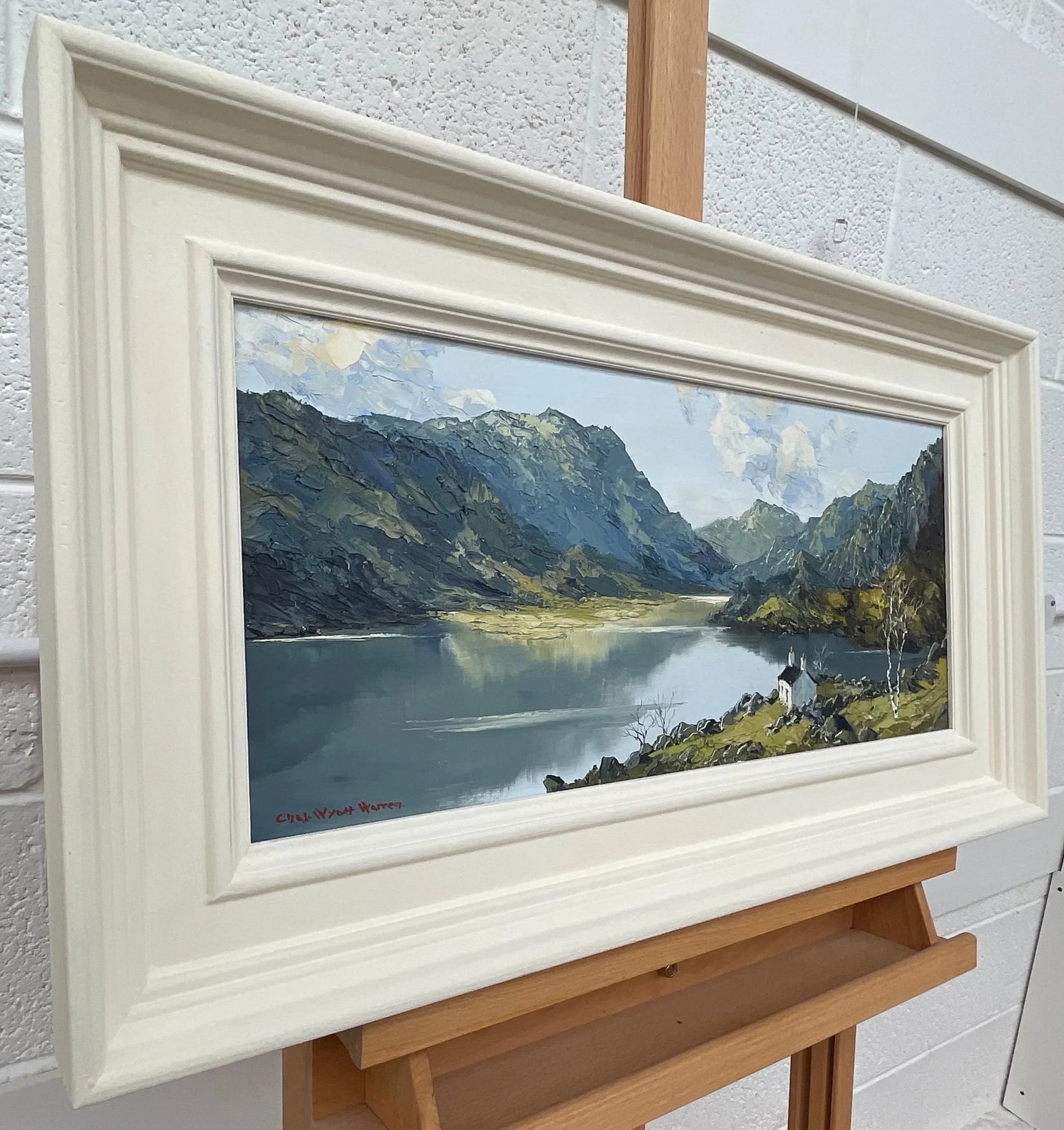 Impasto Oil Painting of River Mountain Scene in Wales by British Artist, Mid-20th Century, Framed in - 2