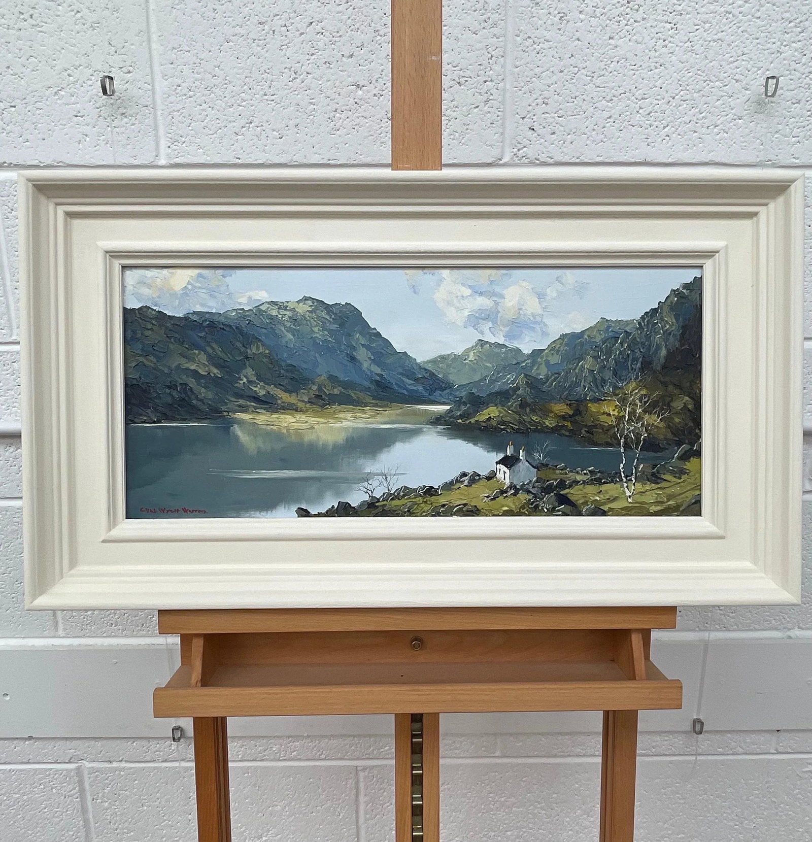Impasto Oil Painting of River Mountain Scene in Wales by British Artist, Mid-20th Century, Framed in - 4