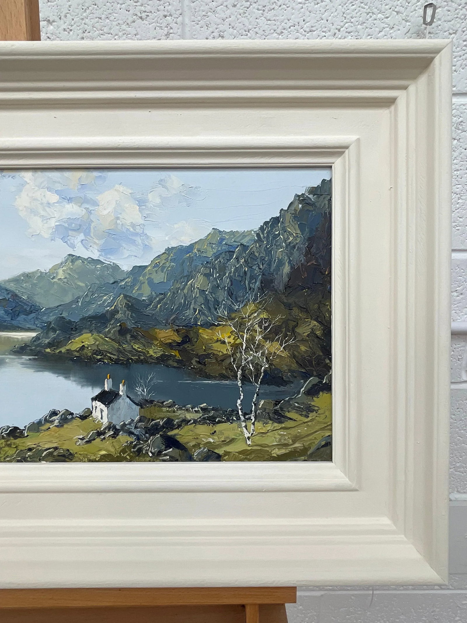 Impasto Oil Painting of River Mountain Scene in Wales by British Artist, Mid-20th Century, Framed in - 7