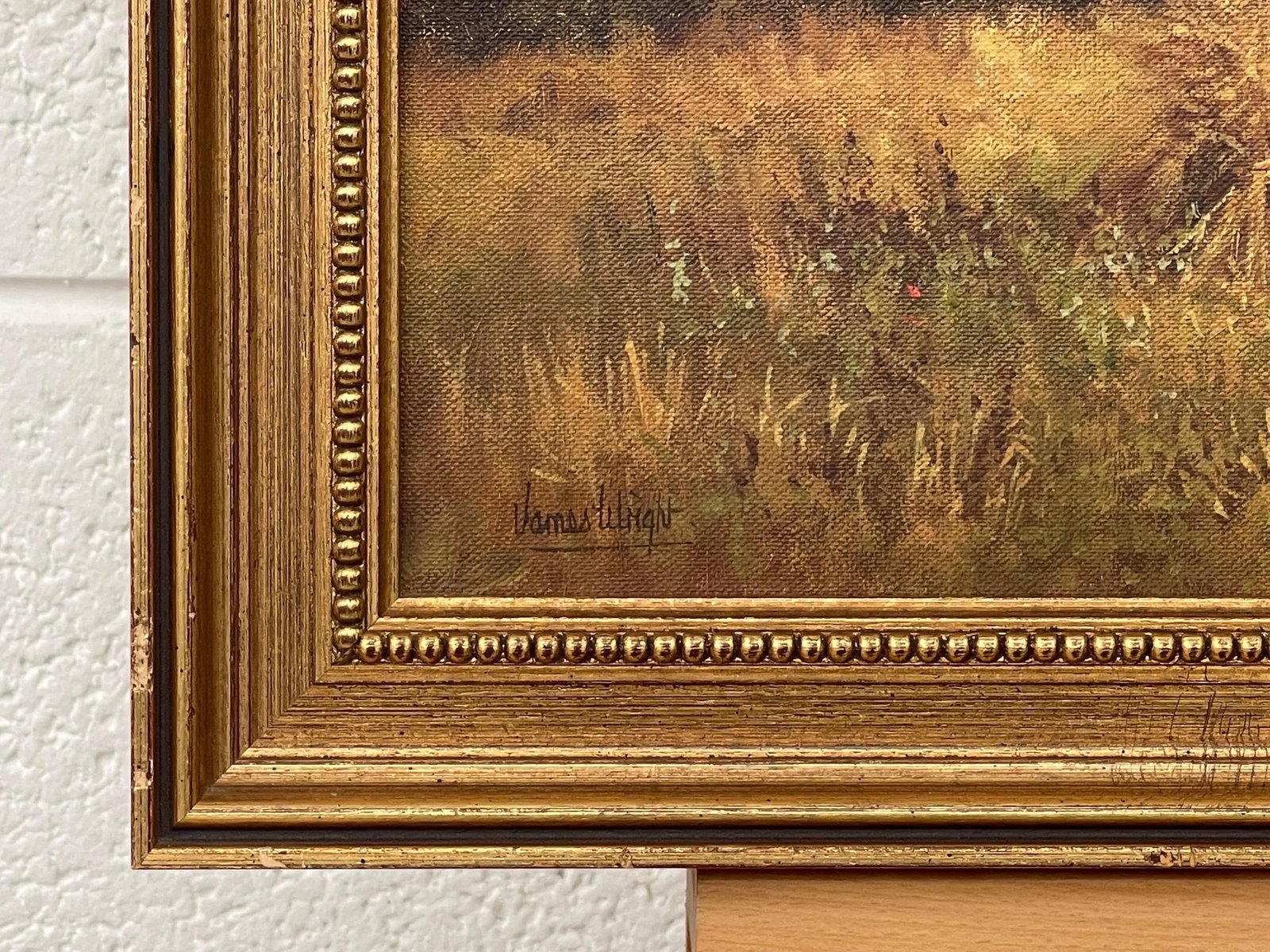 James Wright, Farm Scene with Haystacks in the English Countryside by Realist Landscape Artist, 1990 - 3