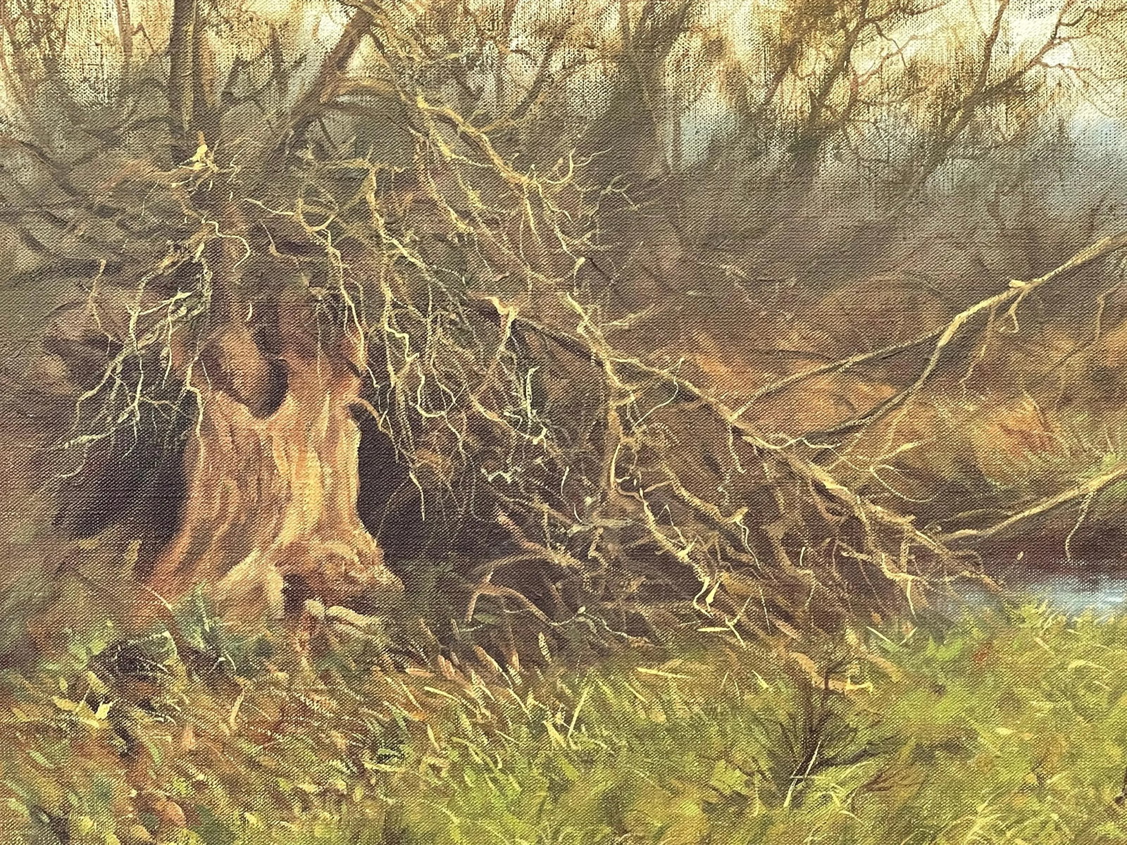 James Wright, Painting of the English Countryside with River Otters by Modern British Artist, 1990 C - 5