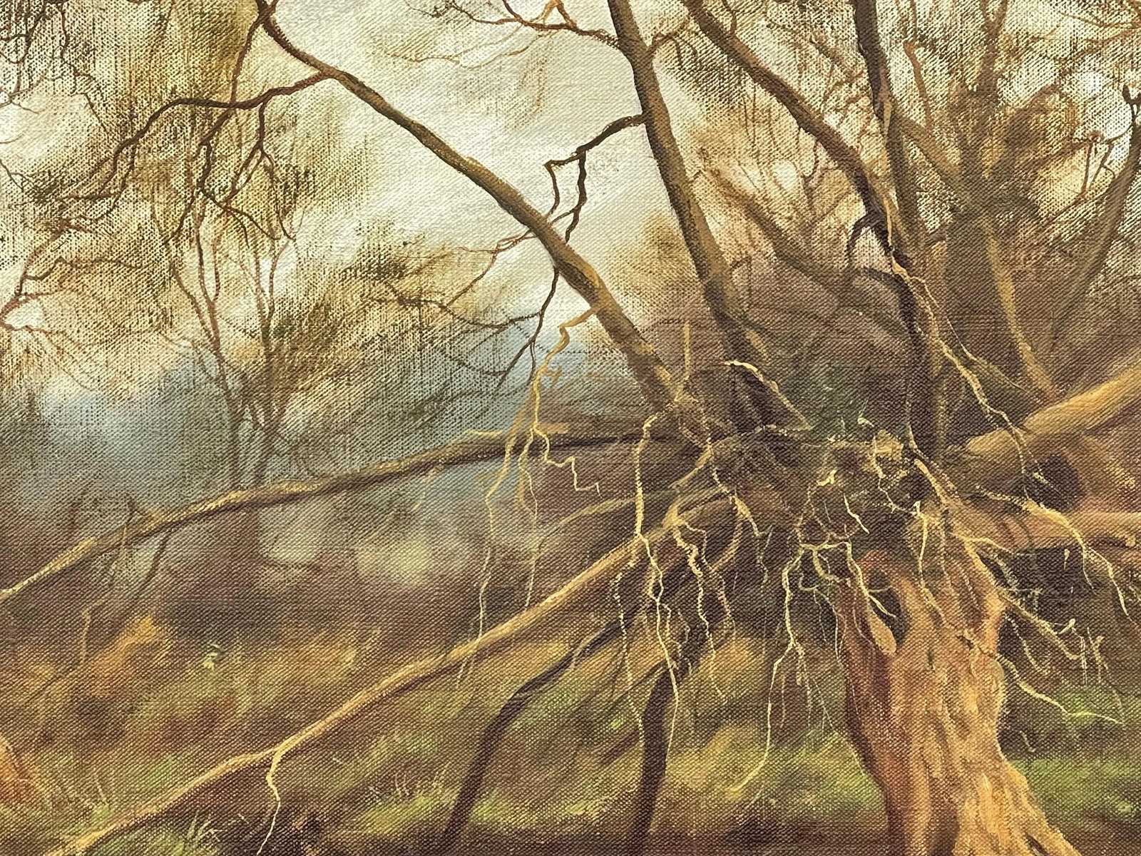 James Wright, Painting of the English Countryside with River Otters by Modern British Artist, 1990 C - 7