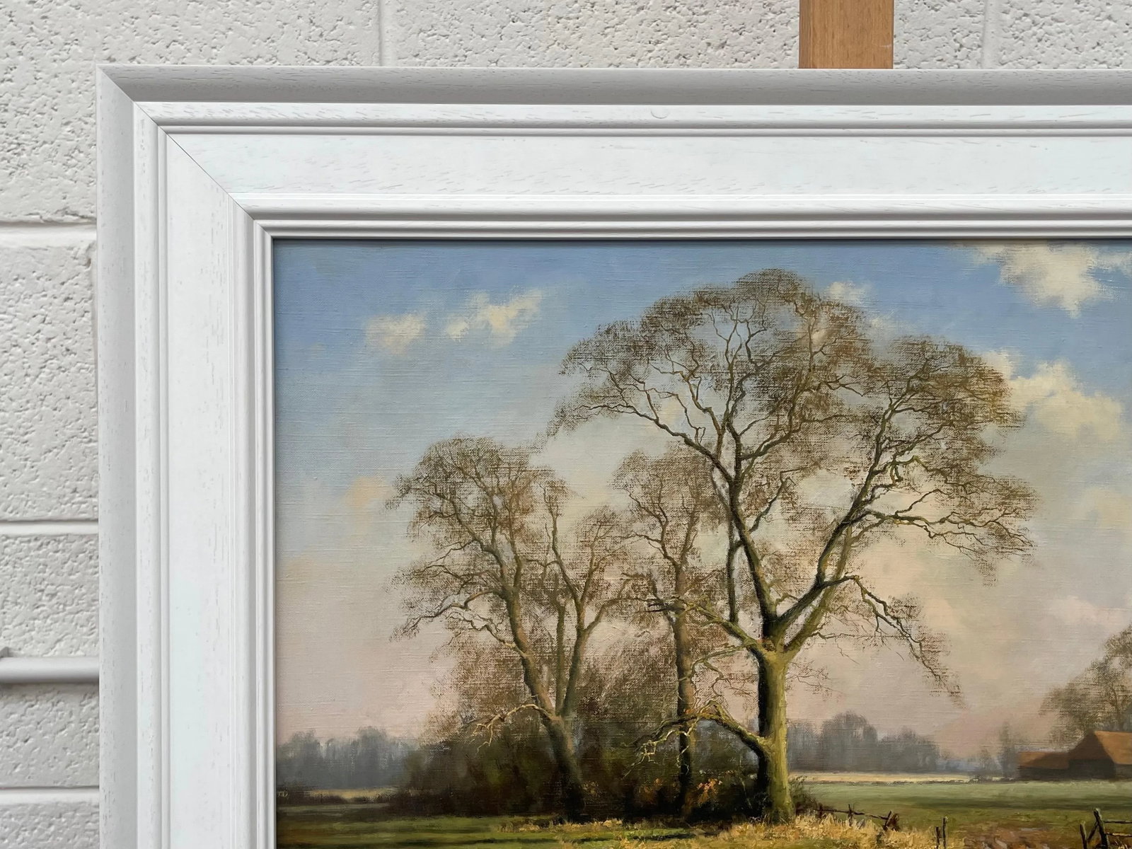 Oil Painting of Rural Winter Scene With Oak Trees in England by British Artist, 1995 Circa - 10