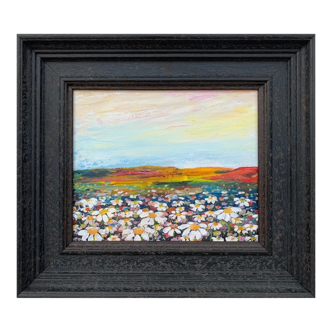 Angela Wakefield, Wild Daisy Flowers English Countryside Landscape Painting by Contemporary Artist,: Wild Daisy Flowers English Countryside Landscape Painting by Contemporary Artist, Angela Wakefield Art measures 12 x 10 inches Frame measures 17 x 15 inches Angela Wakefield has twice been on the