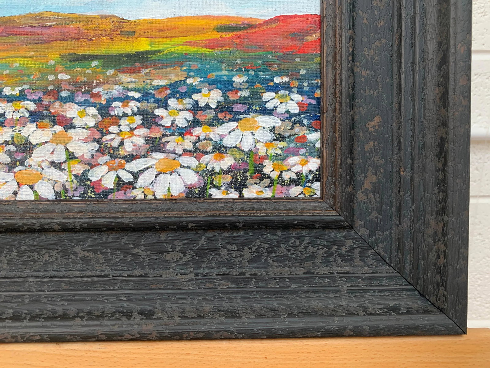 Angela Wakefield, Wild Daisy Flowers English Countryside Landscape Painting by Contemporary Artist, - 6