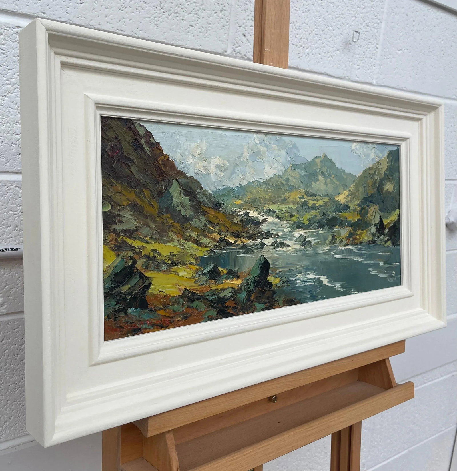 Charles Wyatt Warren, Impasto Oil Painting of River Mountain Scene in Wales by British Artist, Mid-2 - 2