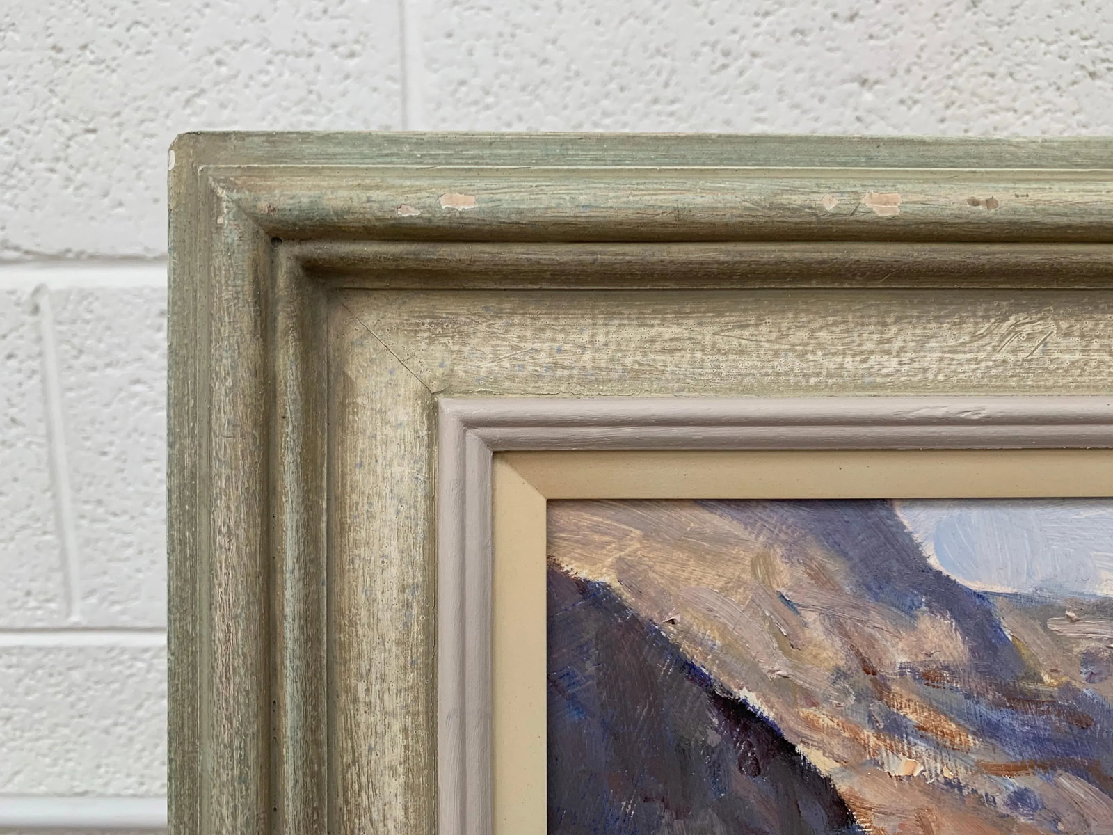 Vintage Oil Painting of Landscape Seascape of the Little Bay in Jersey by British Artist, 1990 Circa - 12