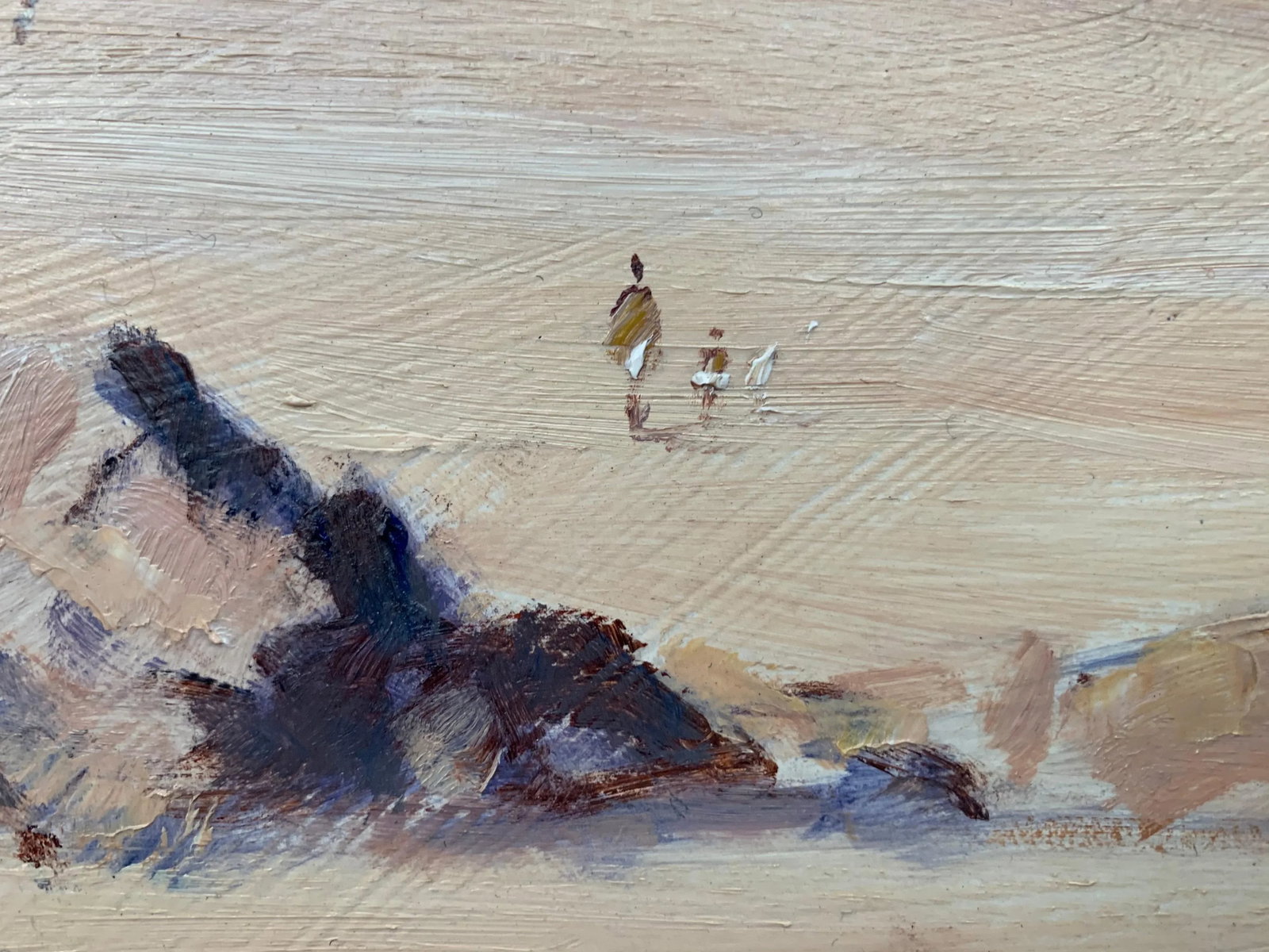 Vintage Oil Painting of Landscape Seascape of the Little Bay in Jersey by British Artist, 1990 Circa - 4
