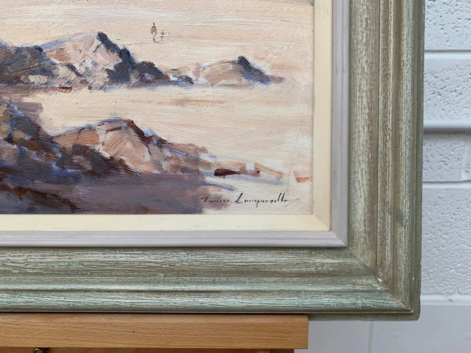 Vintage Oil Painting of Landscape Seascape of the Little Bay in Jersey by British Artist, 1990 Circa - 9