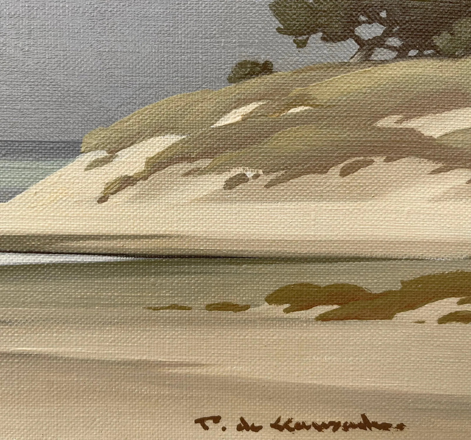 Pierre de Clausade, Coastal Seascape Landscape Painting with Boats by 20th Century French Artist, 19 - 5