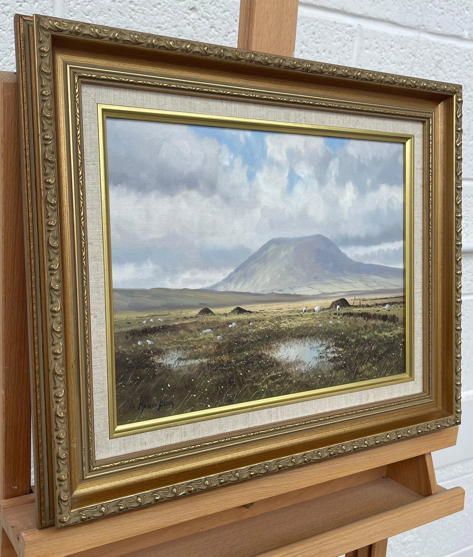 Irish Landscape Art - Original Oil Painting Slemish Mountain County Antrim Ireland by Irish Artist, - 2
