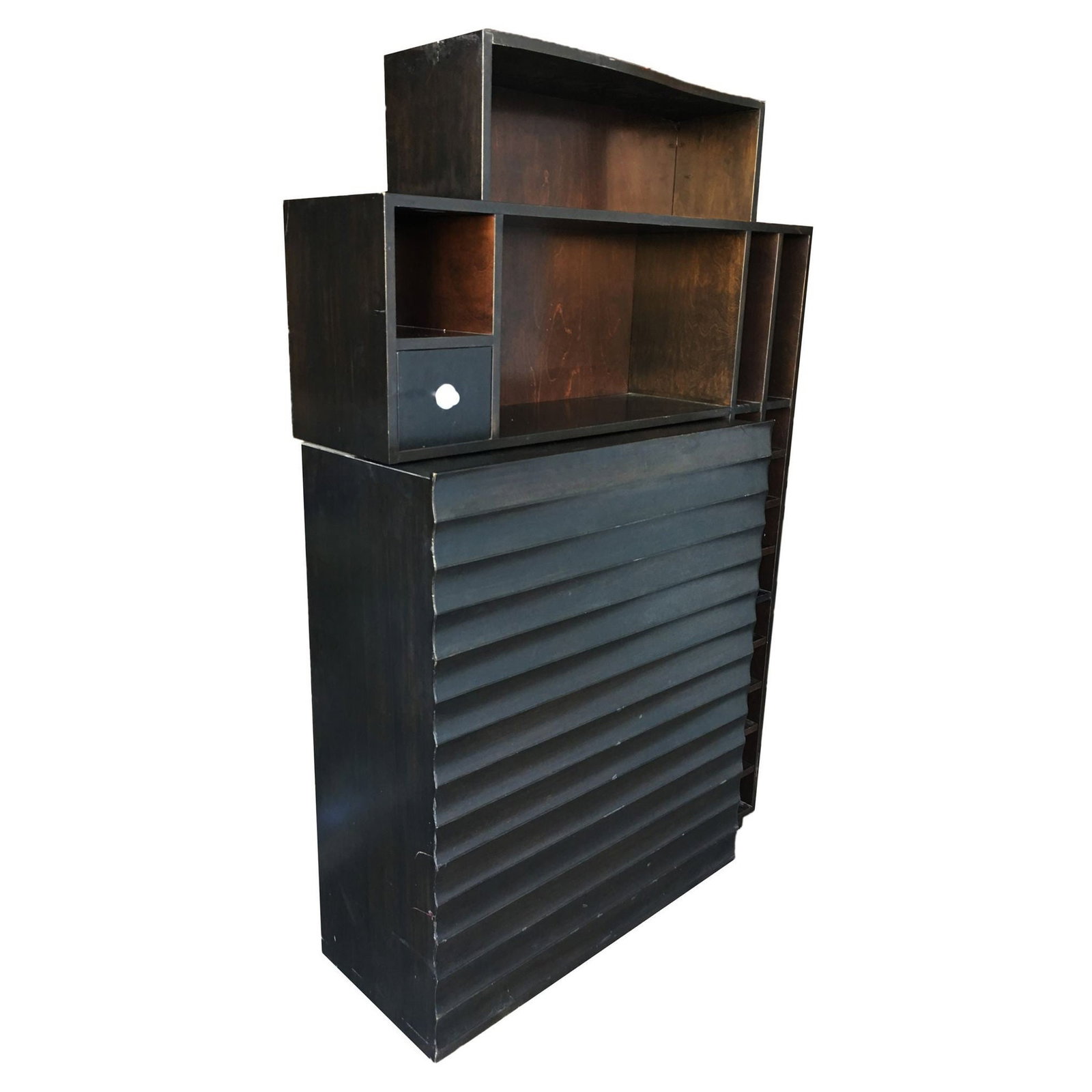 Postmodern Espresso Wood Dining Room Convertible Bar Cabinet, 1990 (1 of 5)