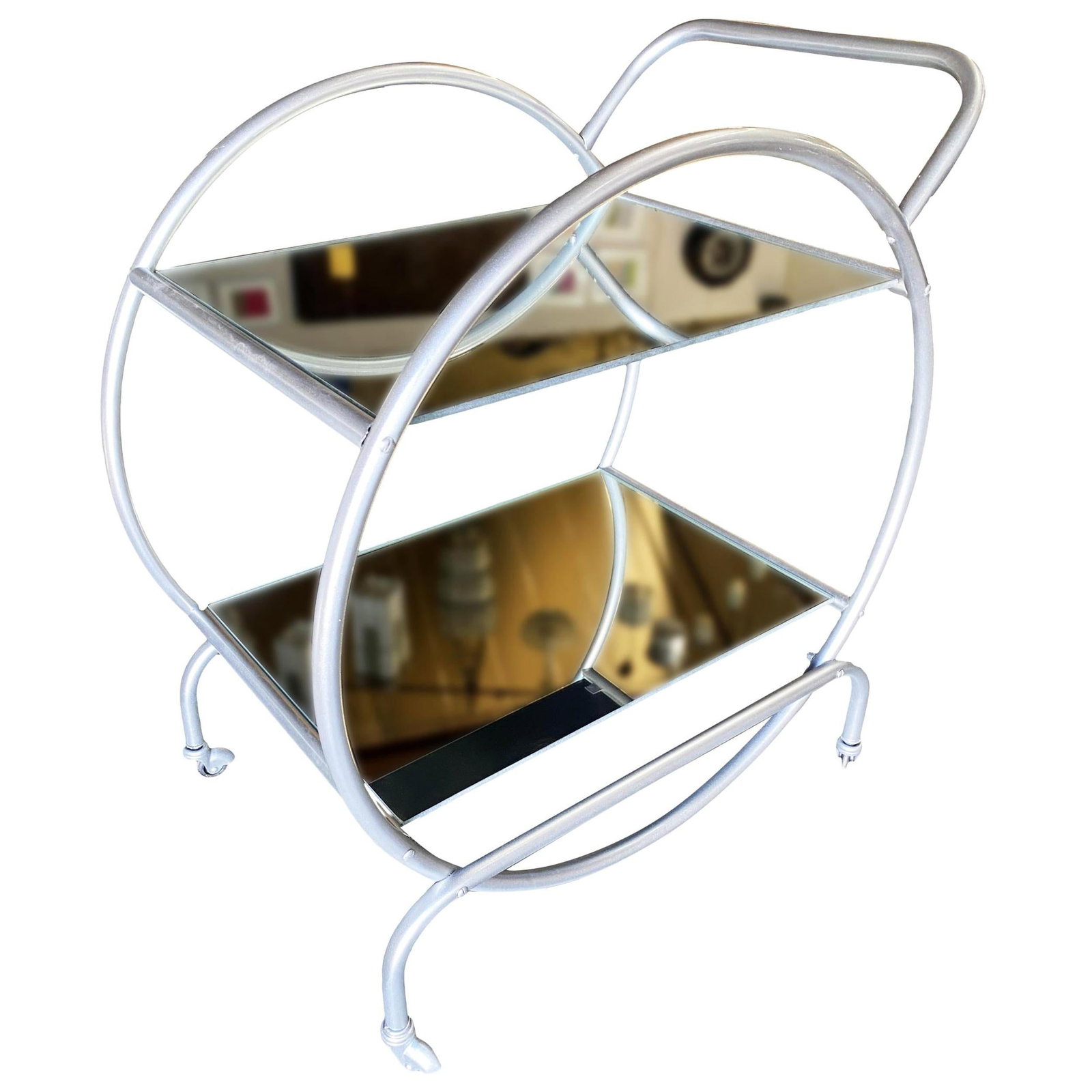 Bauhaus Inspired Art Deco Chrome Tubular Bar Cart (1 of 5)