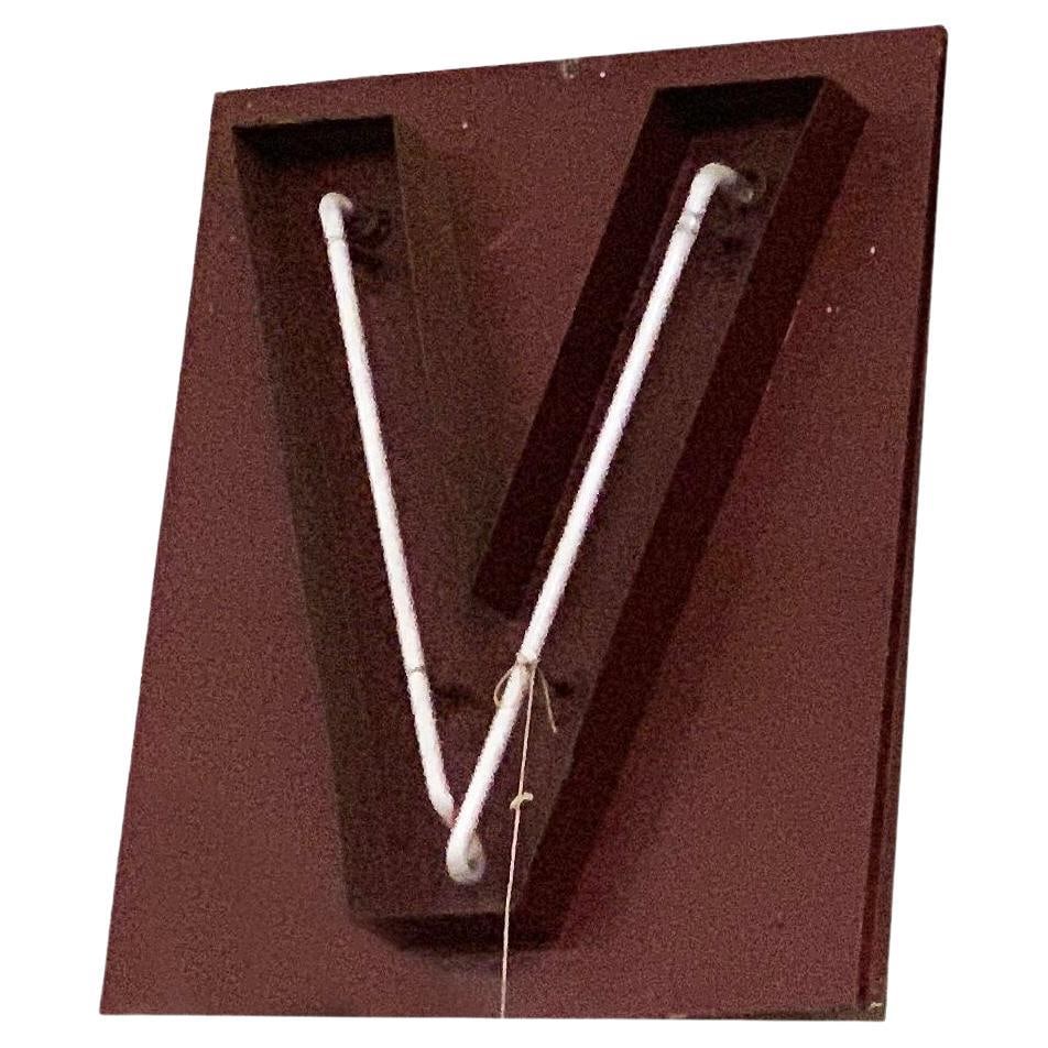 Large Vintage Neon Marquee Letter "V" From Pan American Auditorium: Title: Large Vintage Neon Marquee Letter "V" From Pan American Auditorium Description: Own a piece of Los Angeles history. This large neon marquee letter "V" comes from the interior of the iconic Pan-