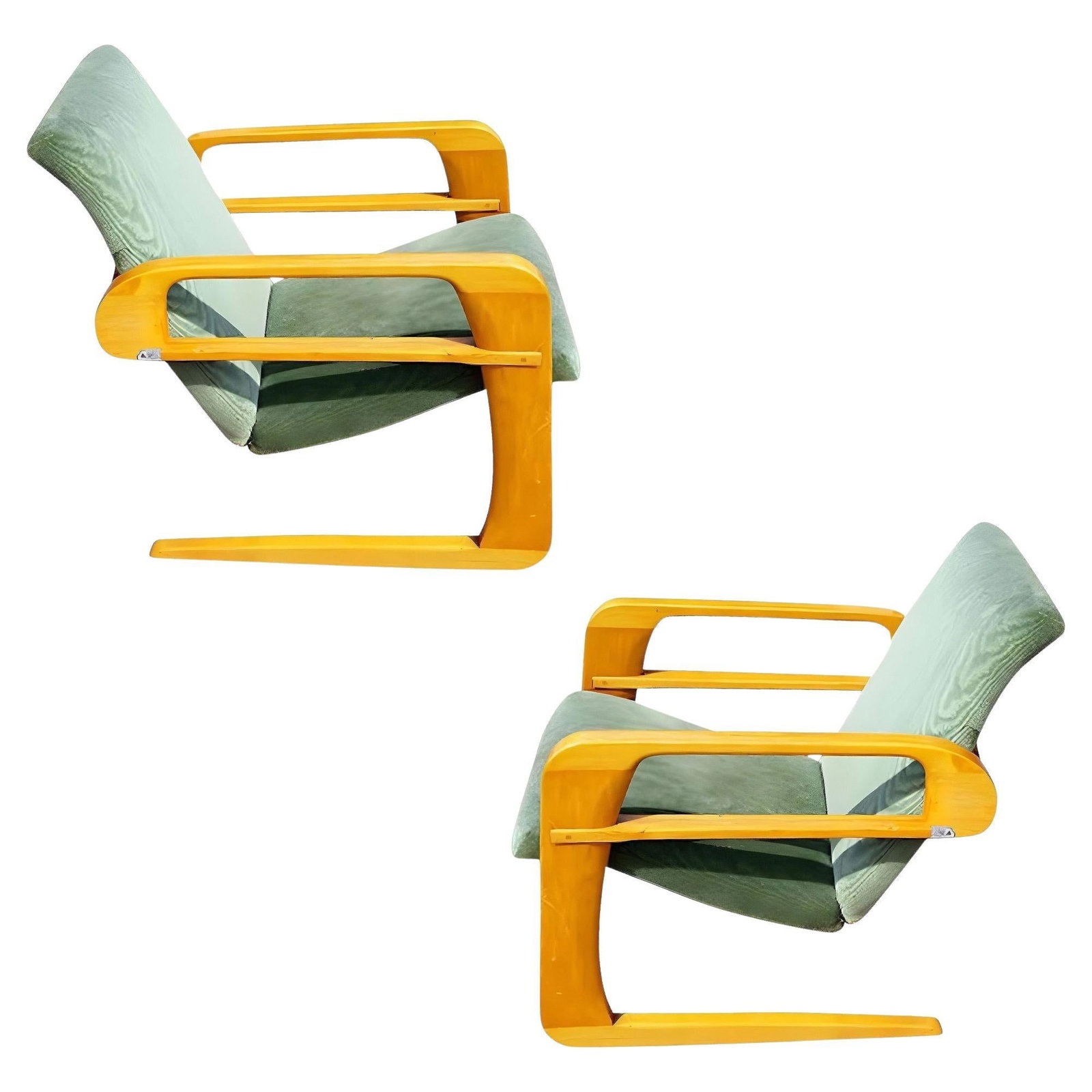 1938 Art Deco "Airline Chair" Lounge by KEM Weber for Walt Disney, Pair (1 of 5)