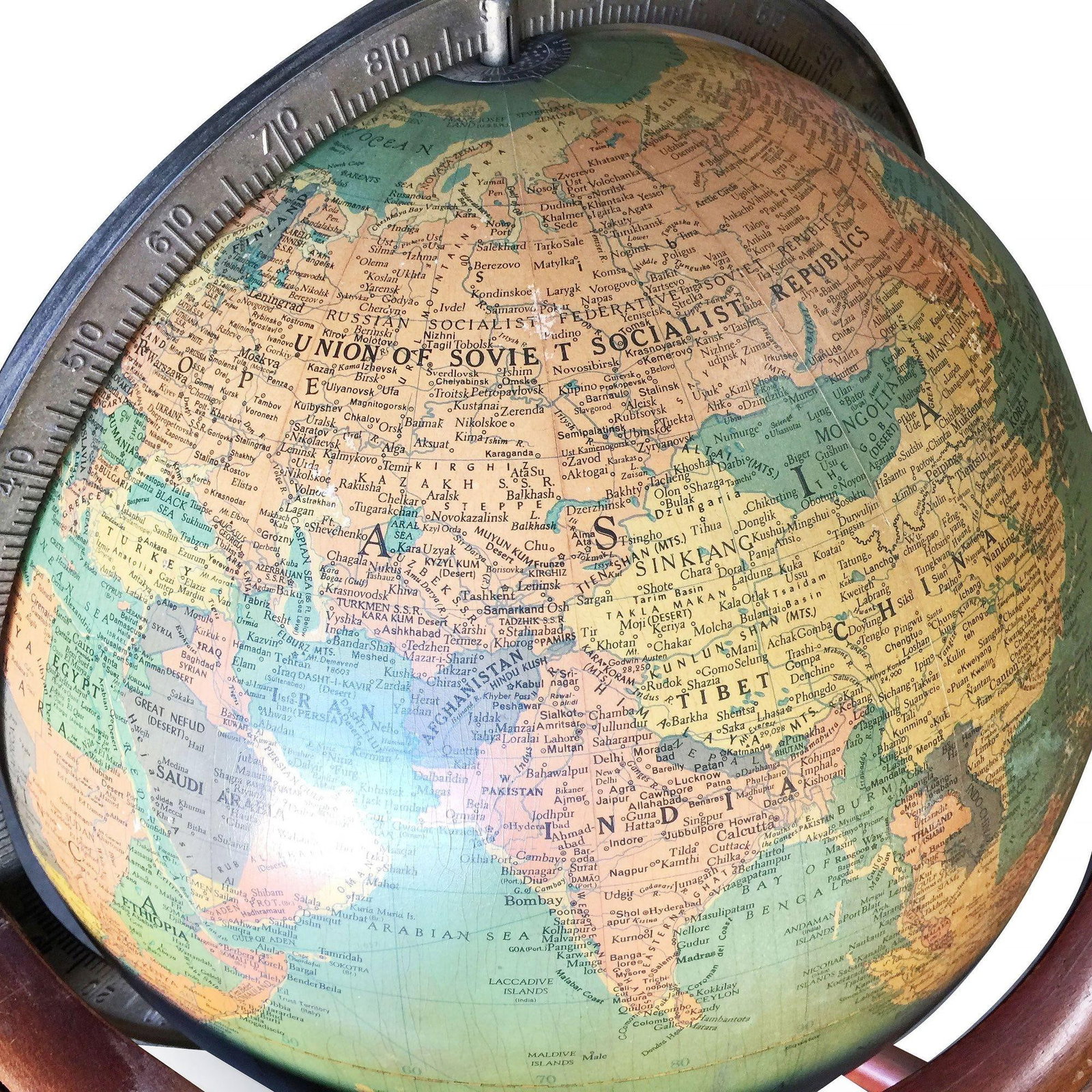Midcentury Mahogany Floor Globe by Replogle - 3