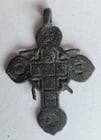 RUSSIAN BRONZE 19th CENTURY antique NECK CROSS icon NICE DESIGN - 2