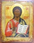 RUSSIAN ICON of JESUS CHRIST 19th CENTURY ANTIQUE hand painted HIGH QUALITY - 9