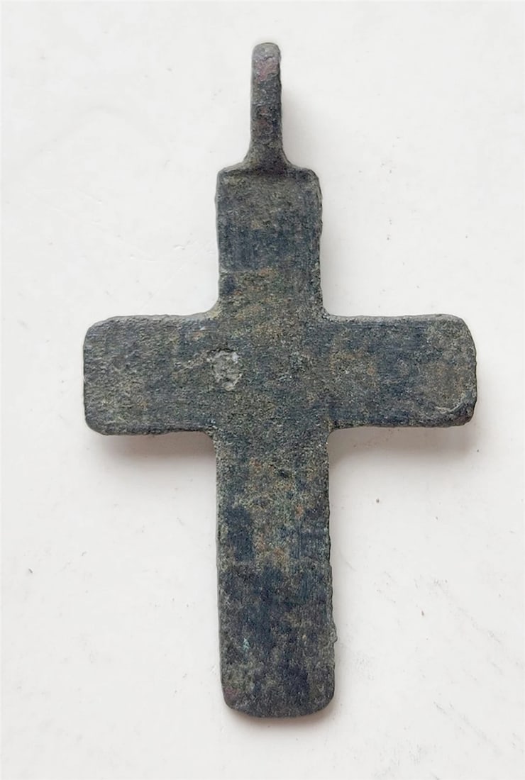 12th-13th CENTURY RUSSIAN Pre-MONGOLIAN orthodox icon NECK CROSS w/ST.NIKITA - 2