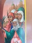 RUSSIAN ICON ENTRANCE of JESUS INTO JERUSALEM antique 19th century HAND PAINTED - 3