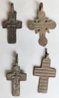 RUSSIAN orthodox icon NECK CROSSES LOT of 10 antique 18th - 19th century - 5