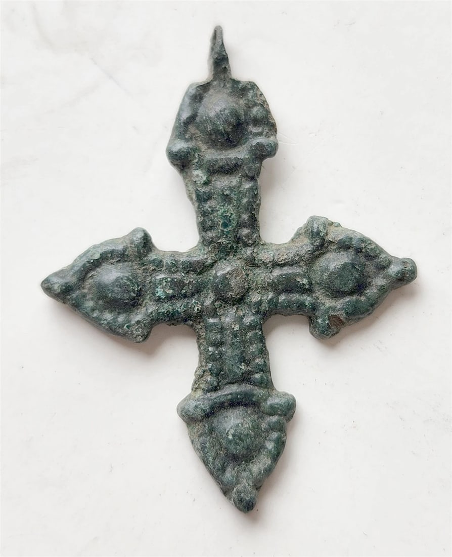 12th CENTURY RUSSIAN Pre-MONGOLIAN orthodox icon NECK CROSS scarce - 2