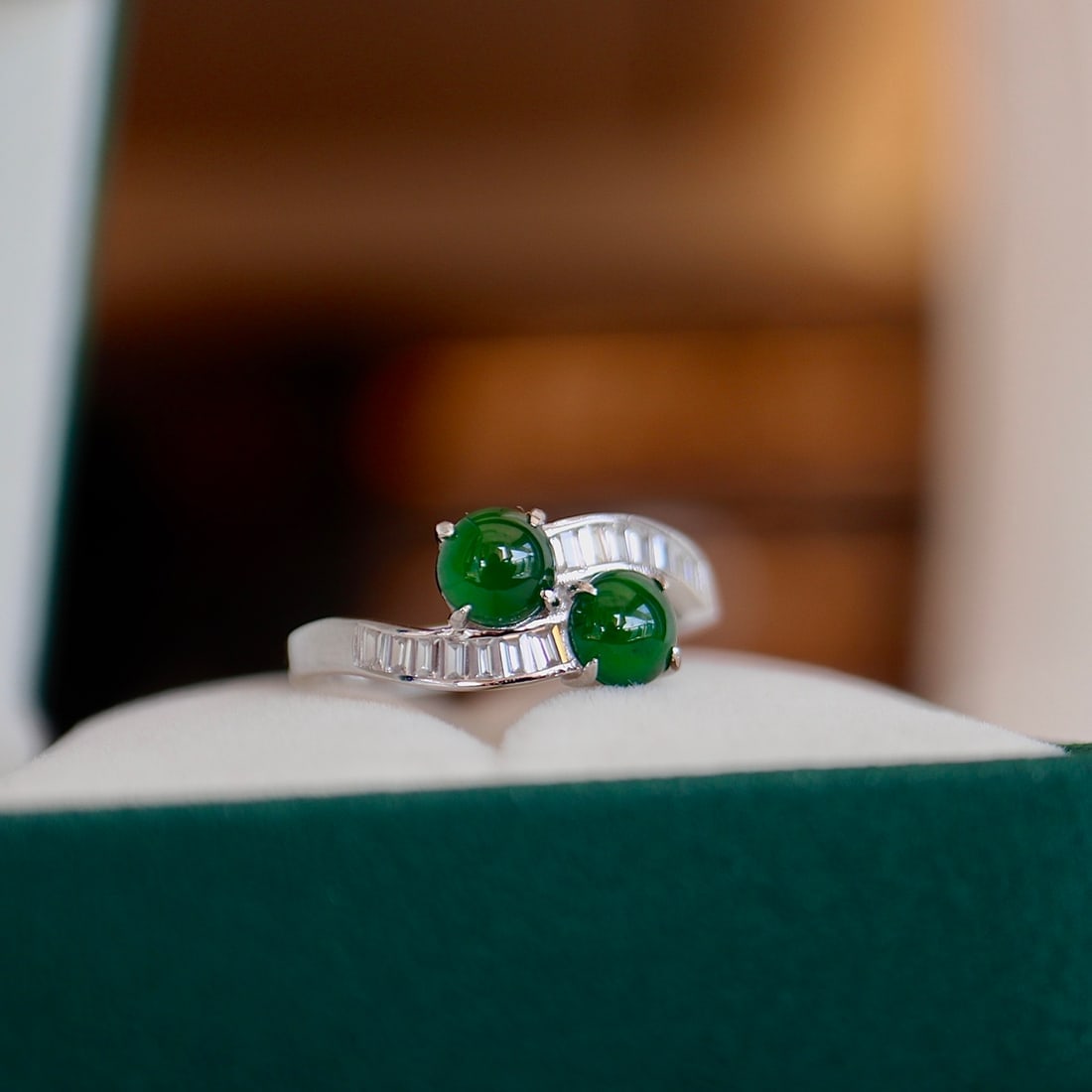 S925 Silver Natural Jade Ring - 2