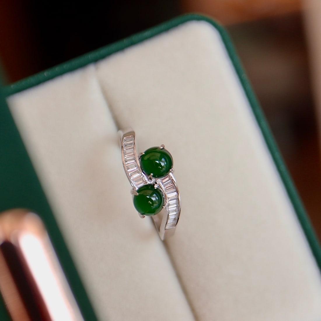 S925 Silver Natural Jade Ring - 3