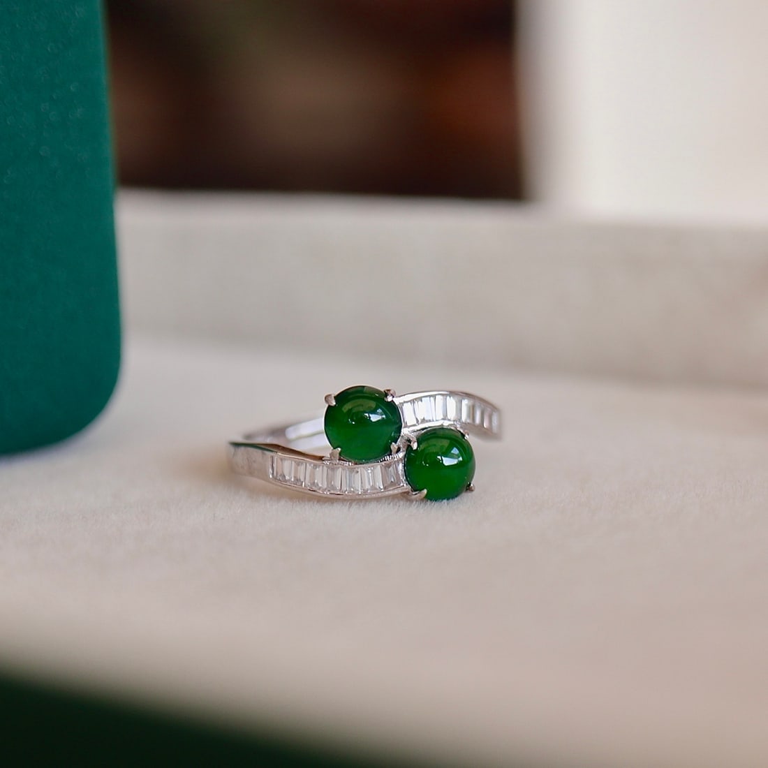 S925 Silver Natural Jade Ring - 5