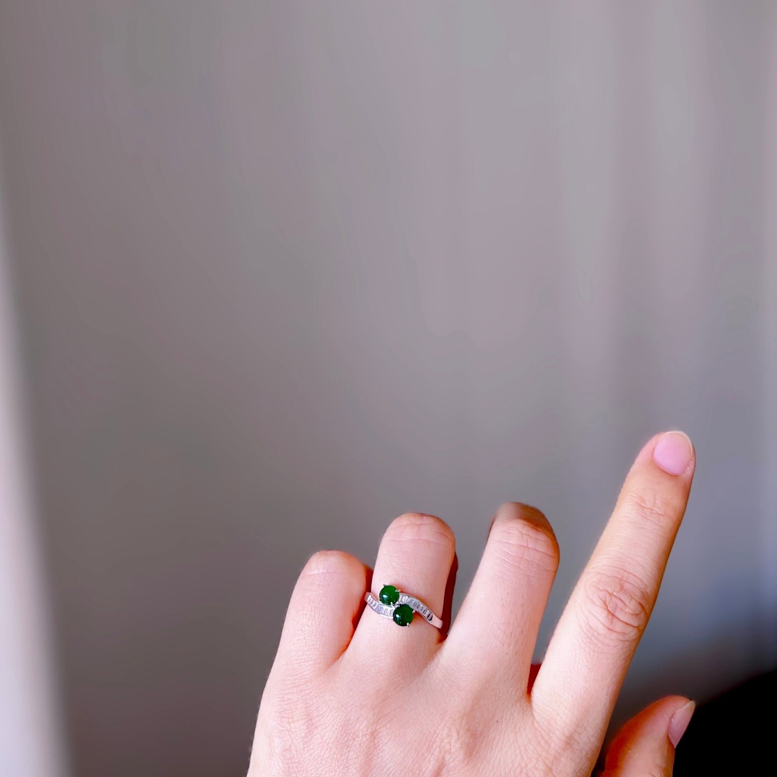S925 Silver Natural Jade Ring - 8