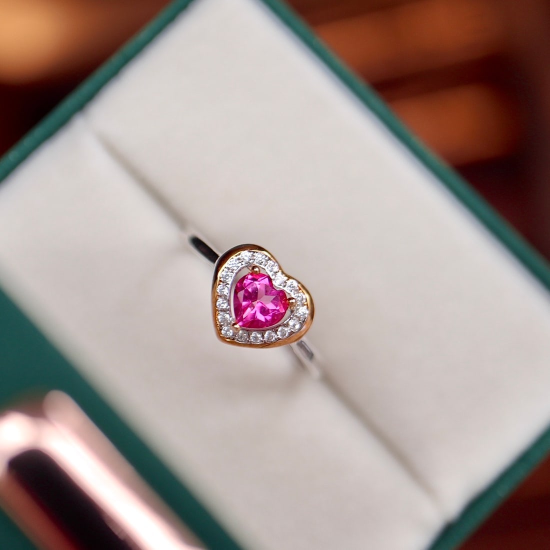 S925 Silver Natural Pink Topaz Ring - 3