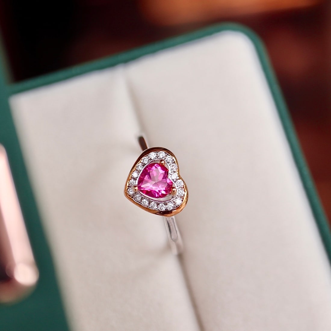 S925 Silver Natural Pink Topaz Ring - 4