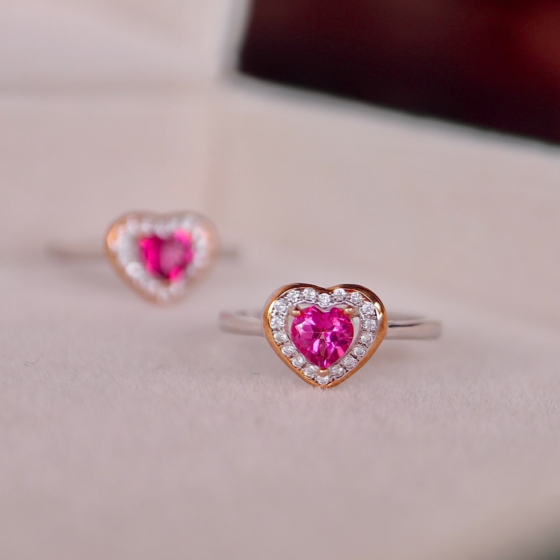 S925 Silver Natural Pink Topaz Ring - 5