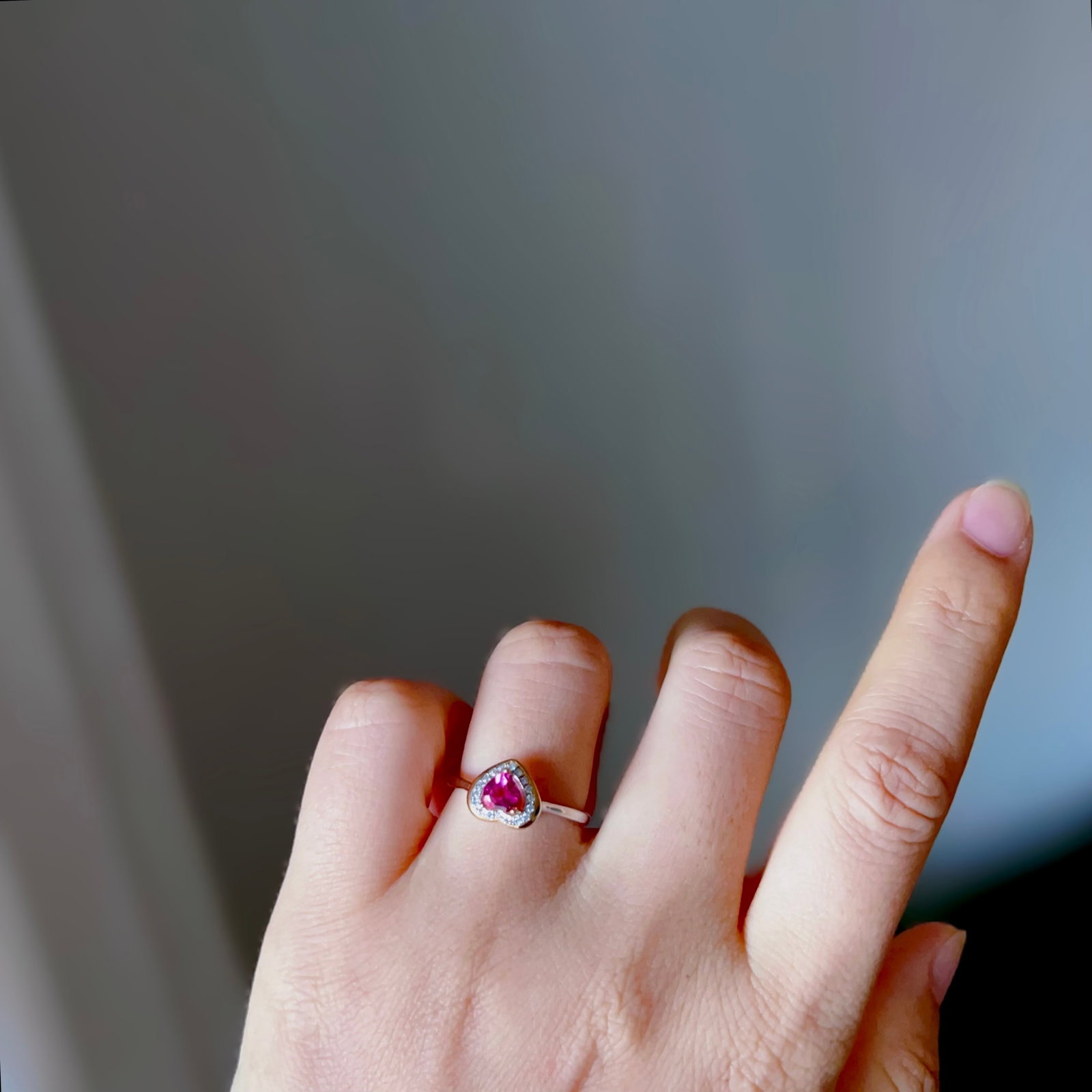 S925 Silver Natural Pink Topaz Ring - 9