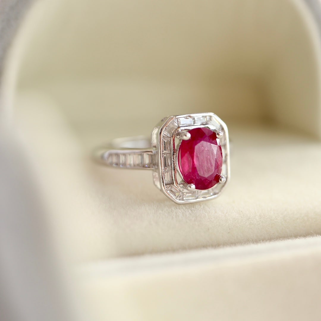 Sterling silver natural ruby ??ring - 3