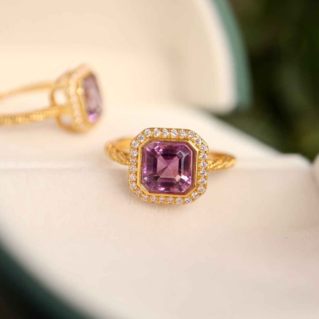 S925 Silver Natural Amethyst Ring - 2