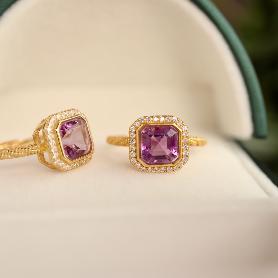 S925 Silver Natural Amethyst Ring - 3