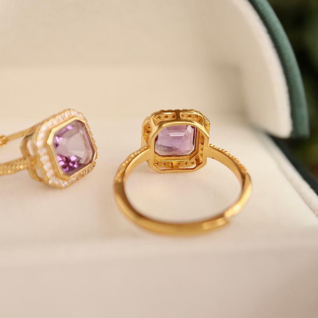 S925 Silver Natural Amethyst Ring - 5