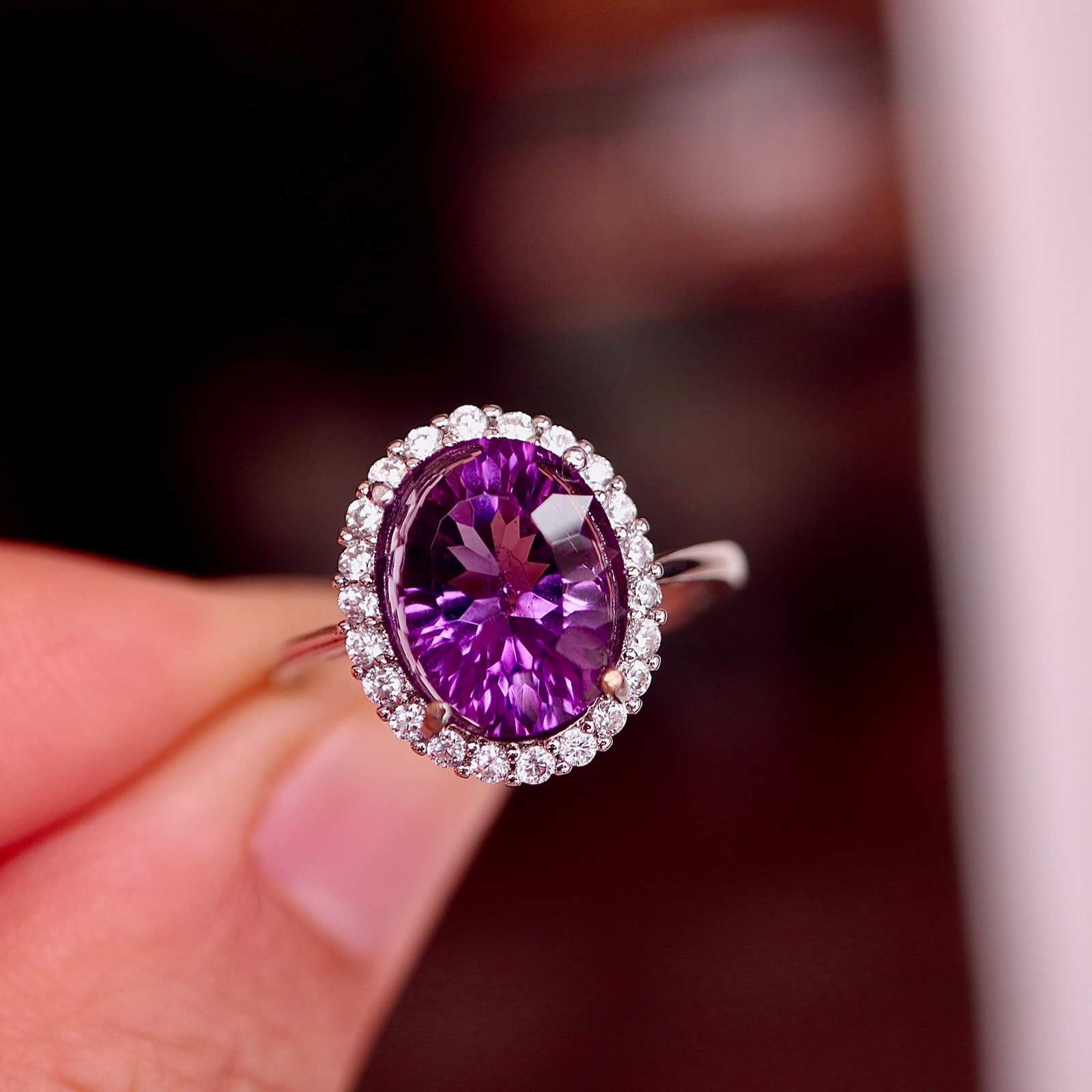 Natural Amethyst Ring - 7