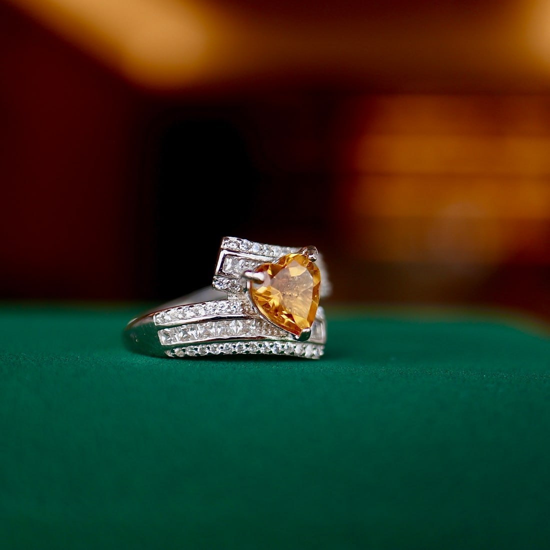 S925 Silver Natural Citrine Ring - 4