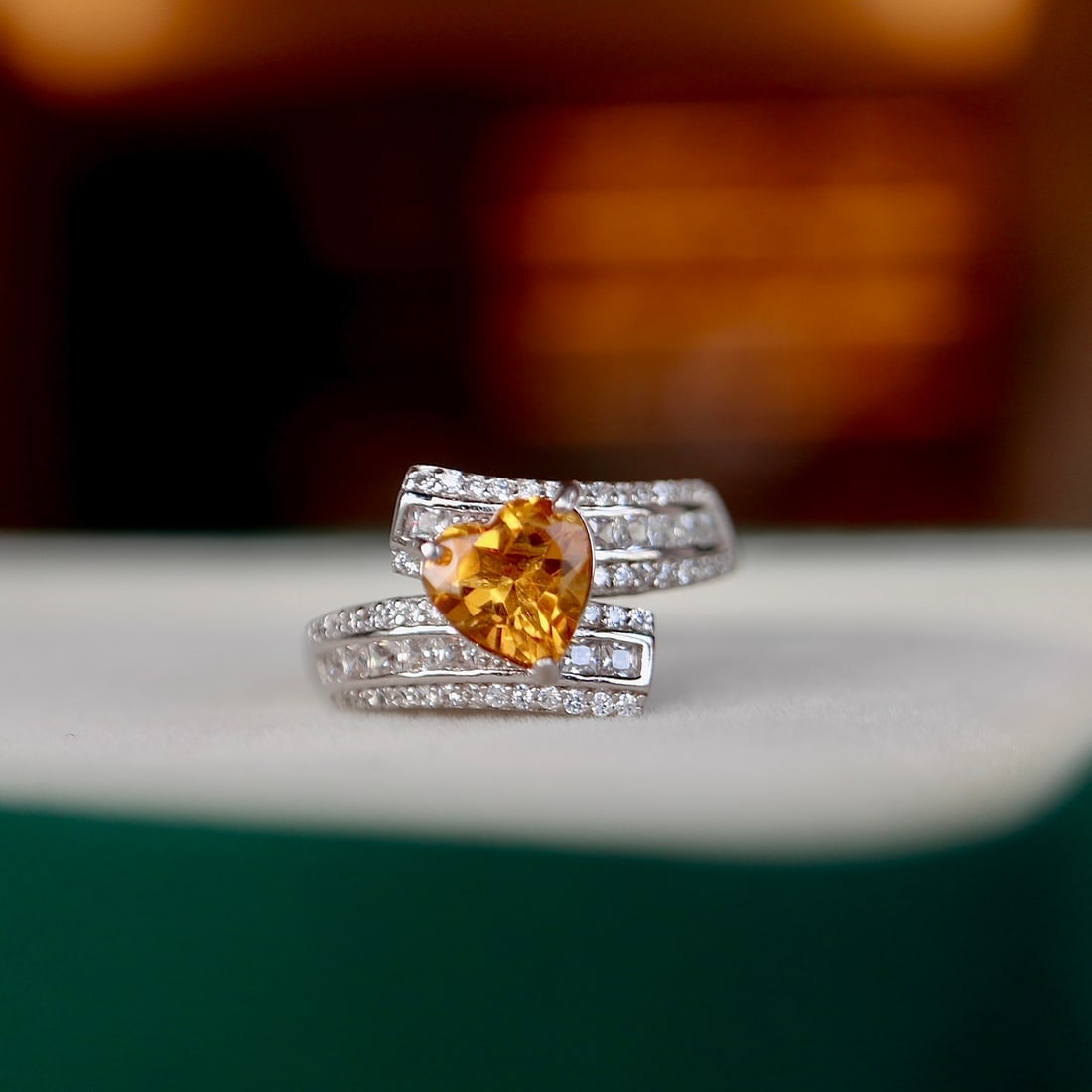 S925 Silver Natural Citrine Ring - 5